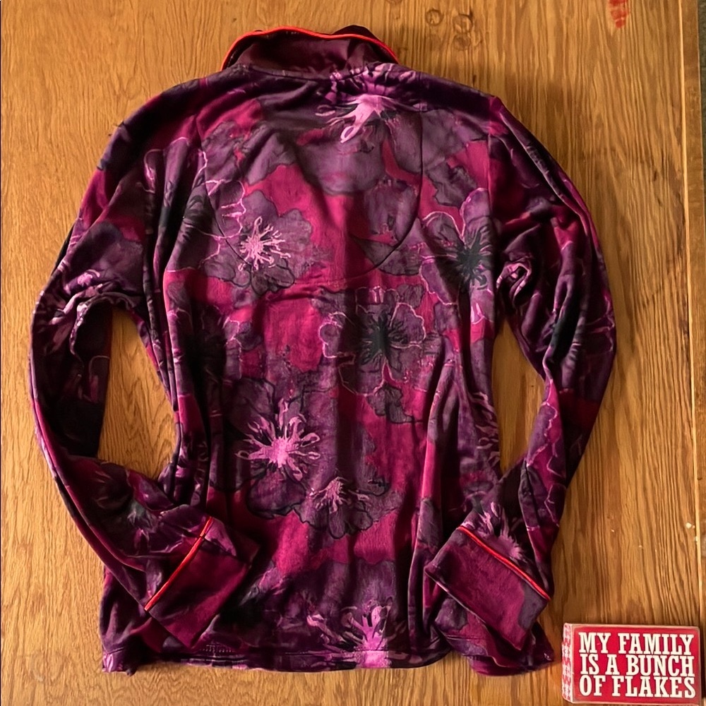 DKNY Floral Velvet Jacket - Burgundy. New without tag.